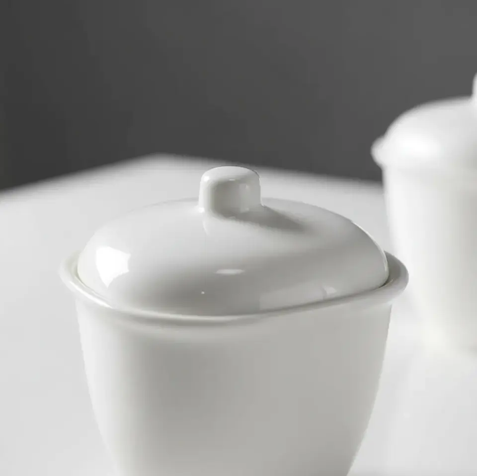 Set Azucarero Cerámica Blanco 6 Pcs 2