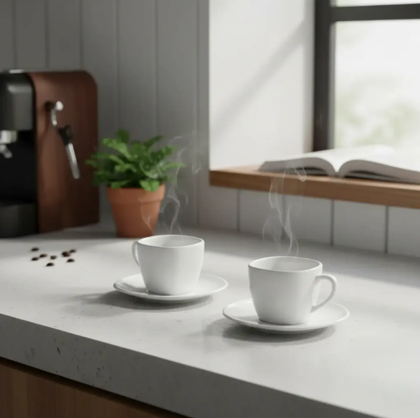 Set X6  Taza De Café Espresso Cerámica Blanca 85ml Con Plato 3