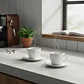 Set X6  Taza De Café Espresso Cerámica Blanca 85ml Con Plato - Miniatura 3
