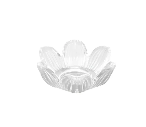 PACK X6 Portavelas de Vidrio con Diseño Flor de Loto 9X9CM