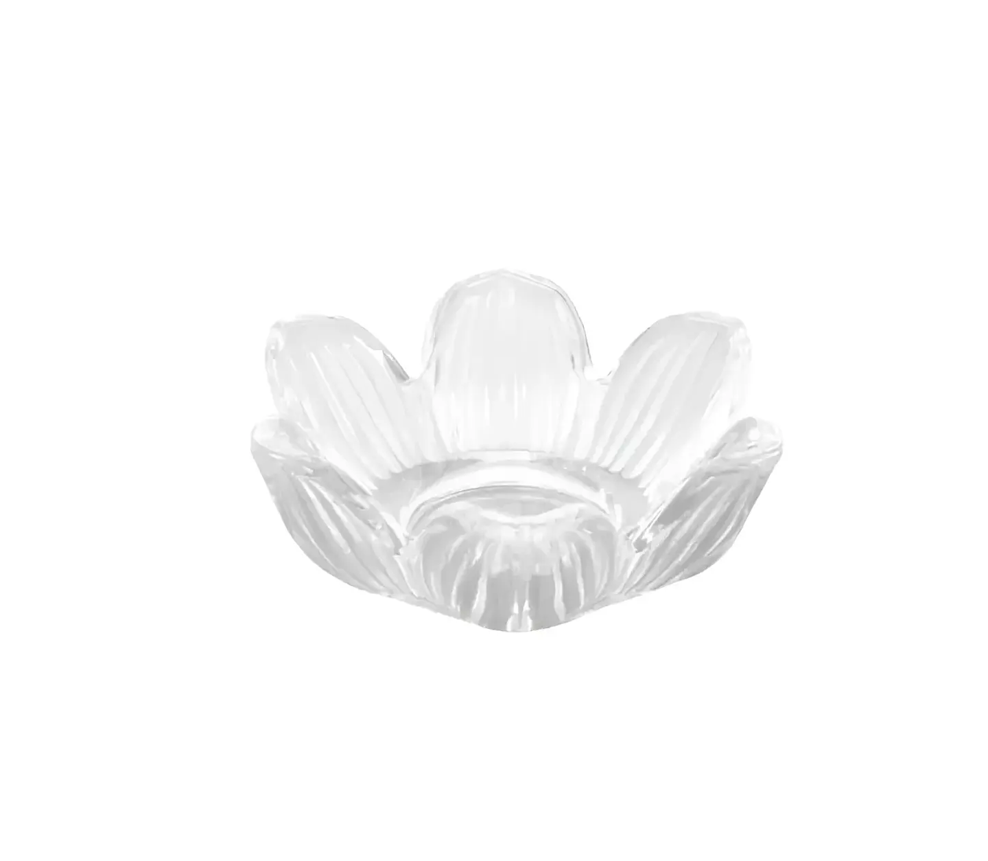 PACK X6 Portavelas de Vidrio con Diseño Flor de Loto 9X9CM 2