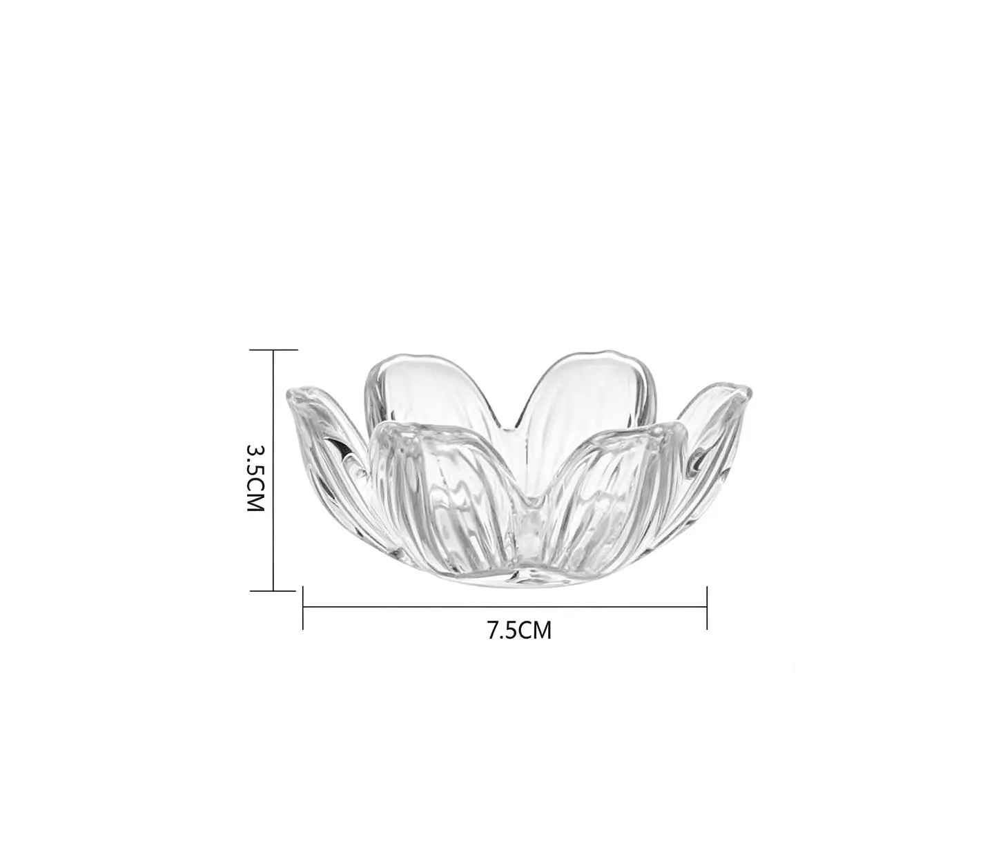 Portavela de Vidrio Transparente con Diseño Flor de Loto 4