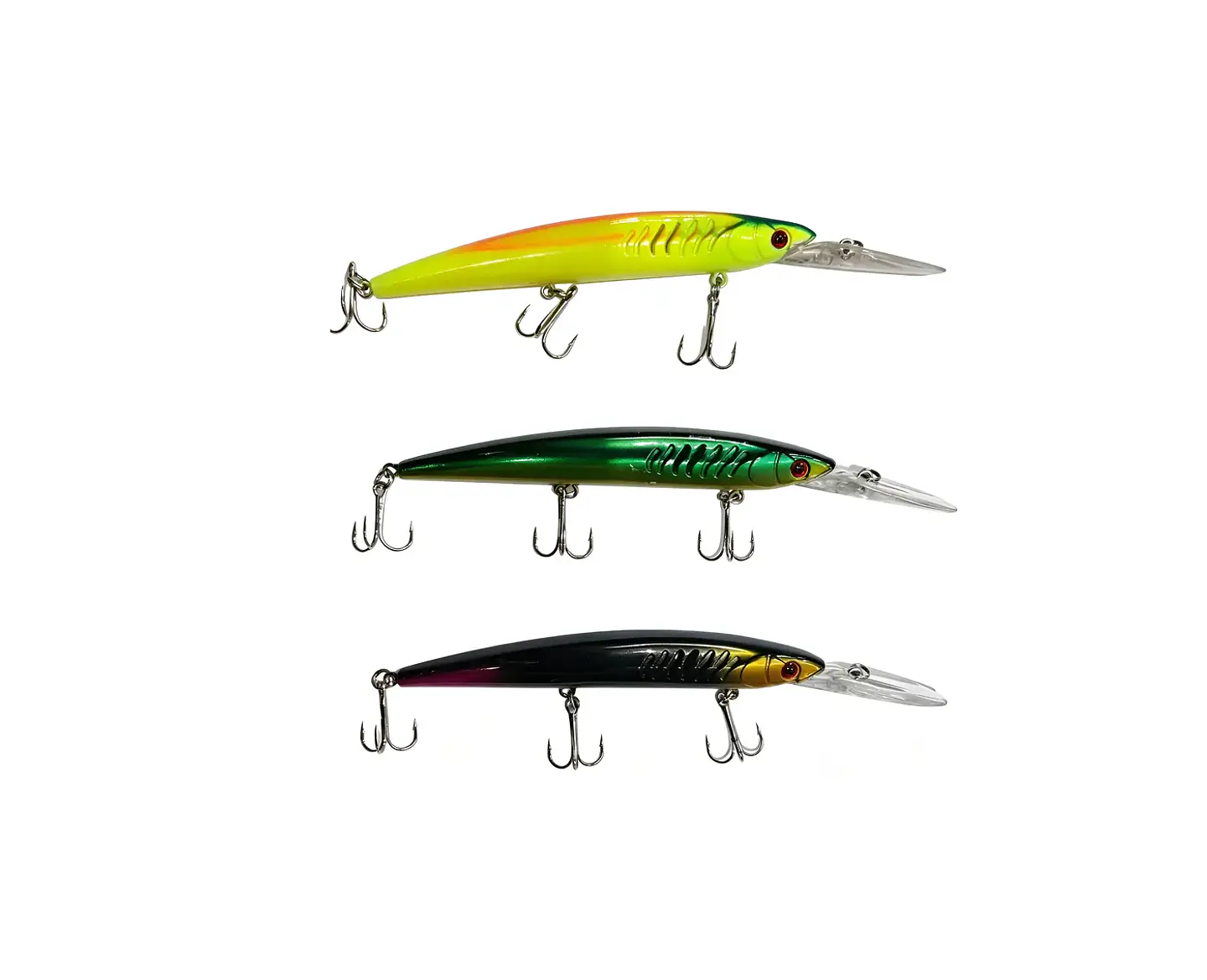 Señuelo De Pesca Media Agua Con 3 Anzuelos 6