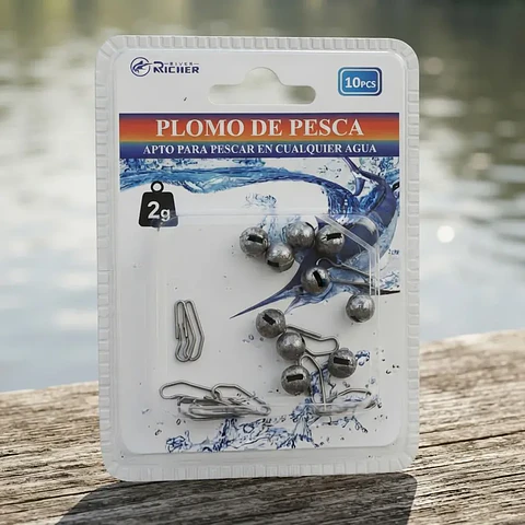 Set 10 Plomo De Pesca Redondo Con Clip De Cambio Rápido 8mm