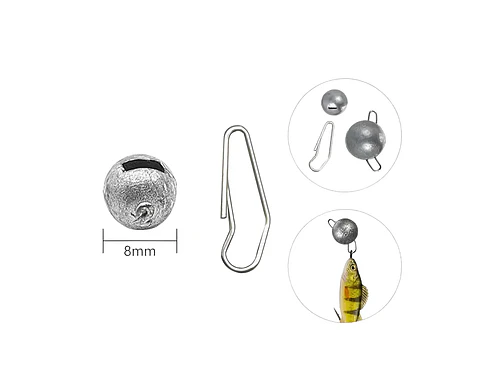Set 10 Plomo De Pesca Redondo Con Clip De Cambio Rápido 8mm