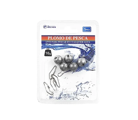 Set 5 Plomos De Pesca 10g Con Clip