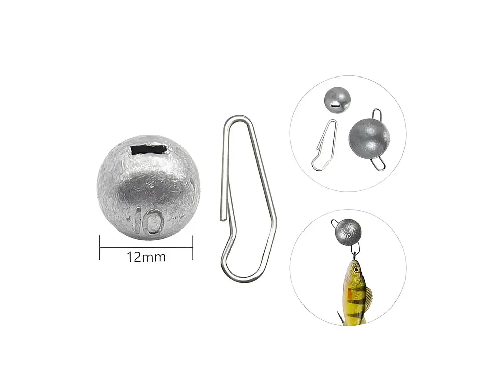 Set 5 Plomos De Pesca 10g Con Clip 1