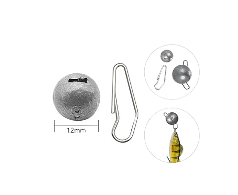 Set 5 Plomo De Pesca Redondo 8g Con Clip Rápido Desmontable