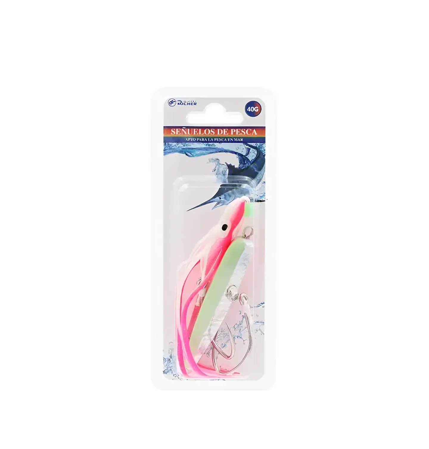Señuelo Jig Pesca Marítima Pulpo Luminoso 40g 4