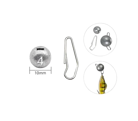 Set 7 Plomos De Pesca Redondo Con Clip Enganche Rápido 4g