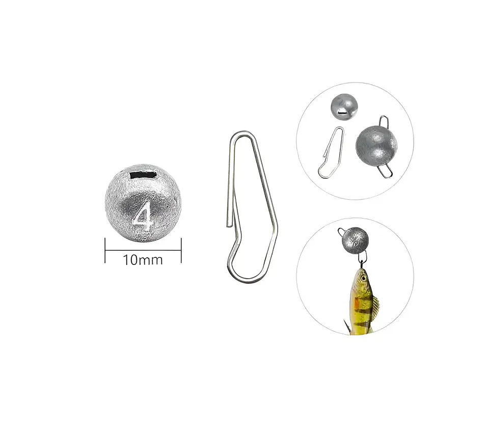Set 7 Plomos De Pesca Redondo Con Clip Enganche Rápido 4g 1