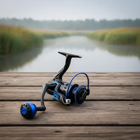 Carrete De Pesca Ma2000 Negro Con Azul