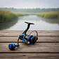 Carrete De Pesca Ma2000 Negro Con Azul - Miniatura 2