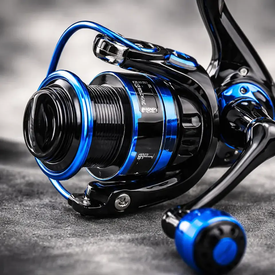 Carrete De Pesca Ma2000 Negro Con Azul 1