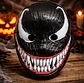 Máscara Venom Halloween Cotillón Negra Y Blanca 25x18cm - Miniatura 2