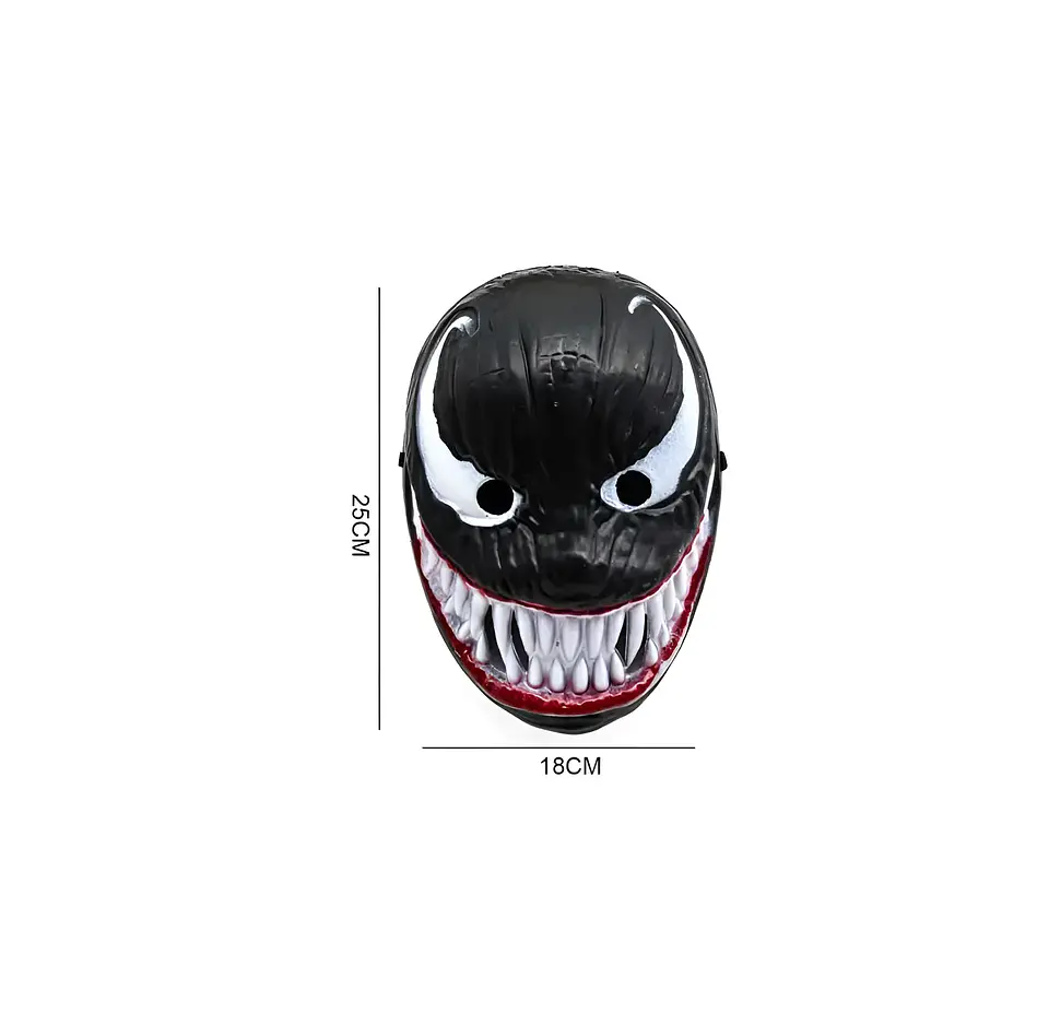 Máscara Venom Halloween Cotillón Negra Y Blanca 25x18cm 1