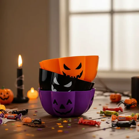 Plato Calabaza Halloween Para Dulces 29x12 Cm