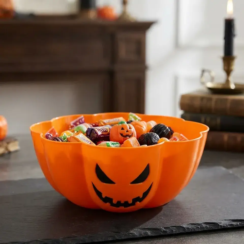Plato Calabaza Halloween Para Dulces 29x12 Cm 3