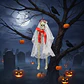 Esqueleto Colgante Novia Fantasma Decoración Halloween 38cm - Miniatura 1
