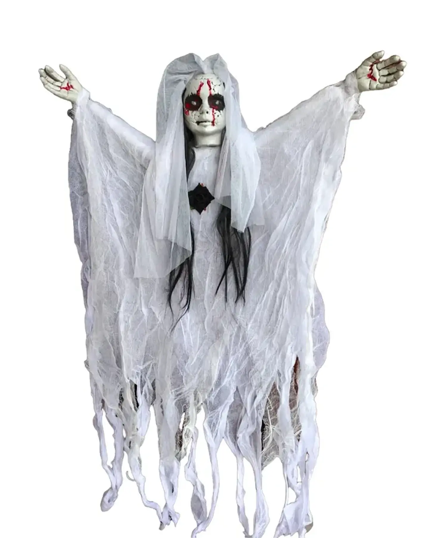 Muñeco Novia Fantasma Decorativo Halloween Luz Y Sonido 50cm 5