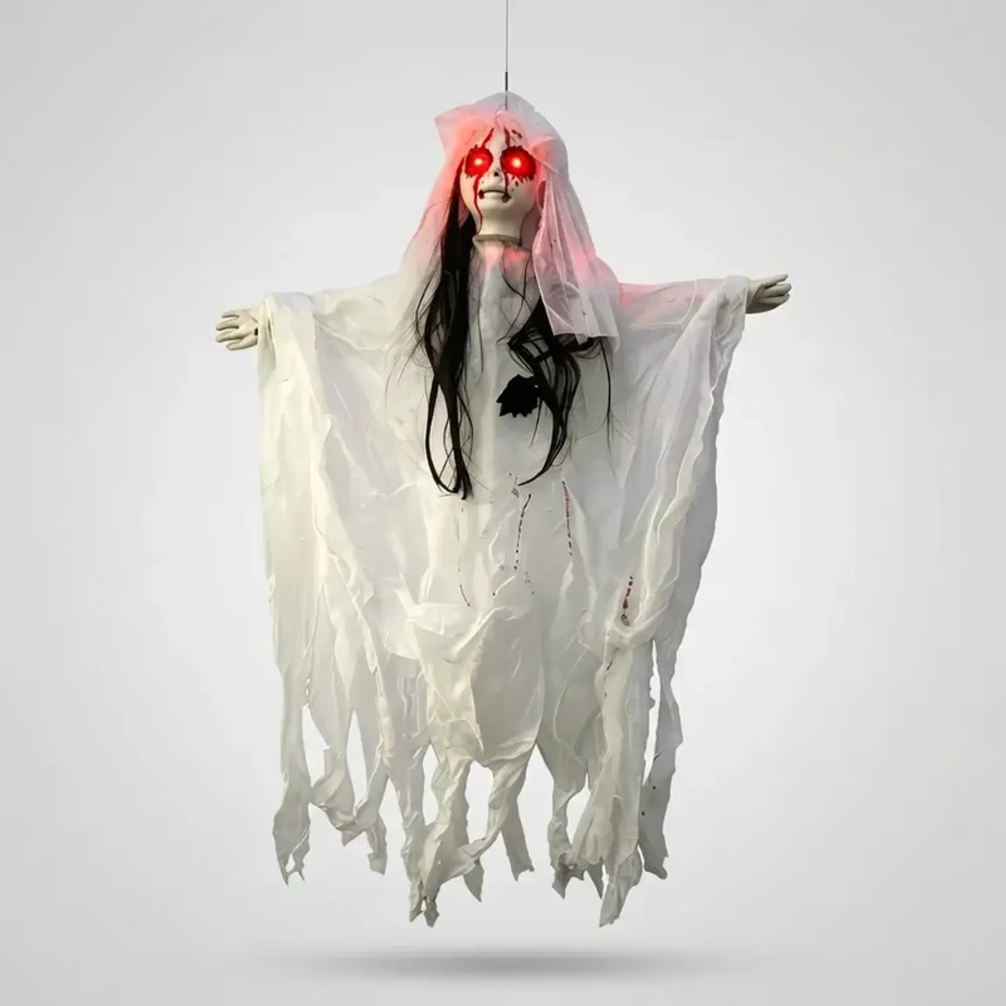Muñeco Novia Fantasma Decorativo Halloween Luz Y Sonido 50cm 1