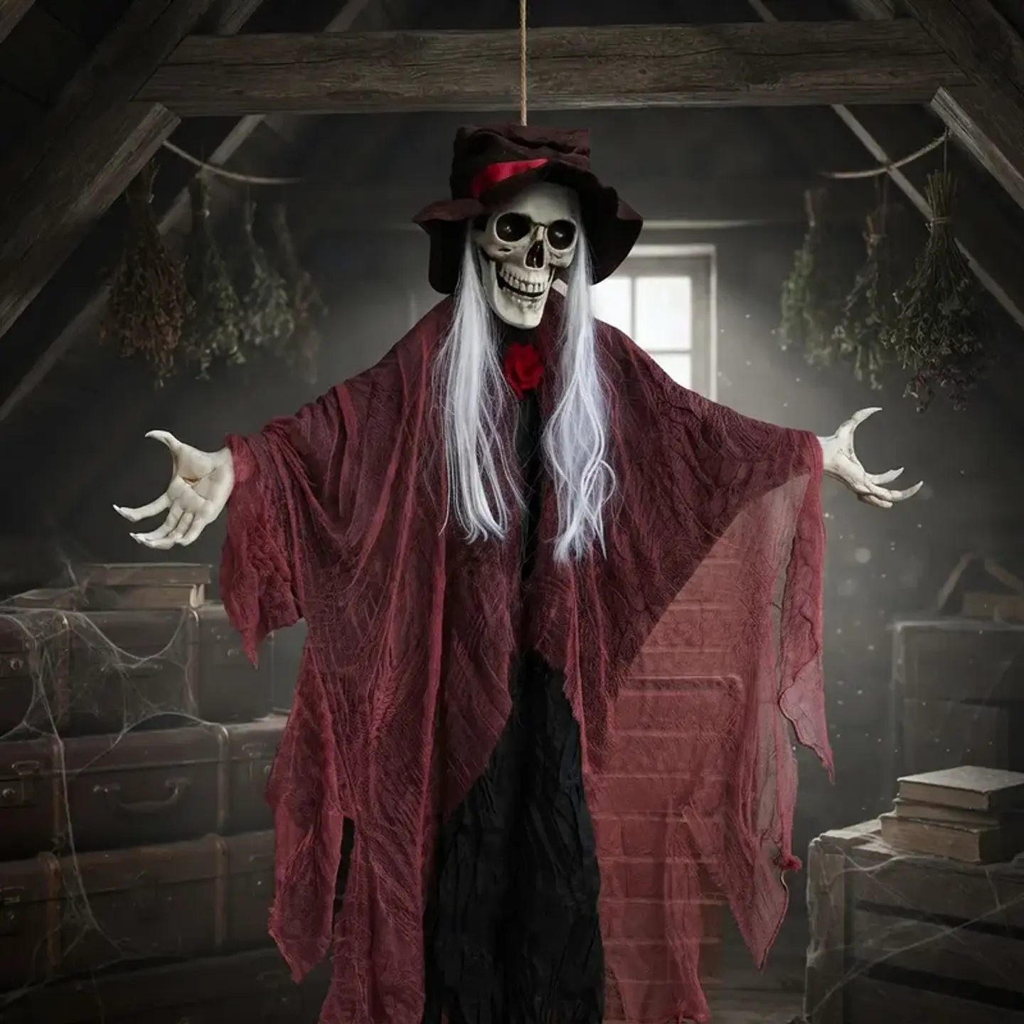 Muñeco Esqueleto Colgante Decorativo Halloween 190cm 4