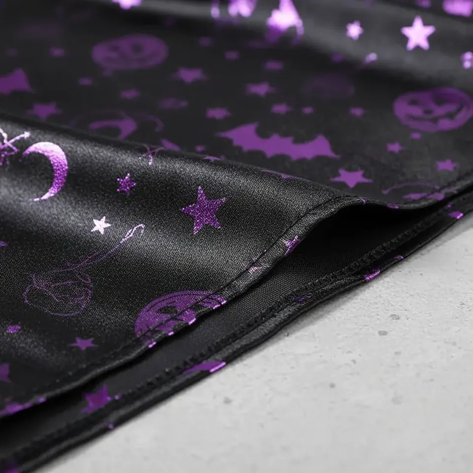 Capa Halloween Bruja Con Capucha 120cm Estampada 5