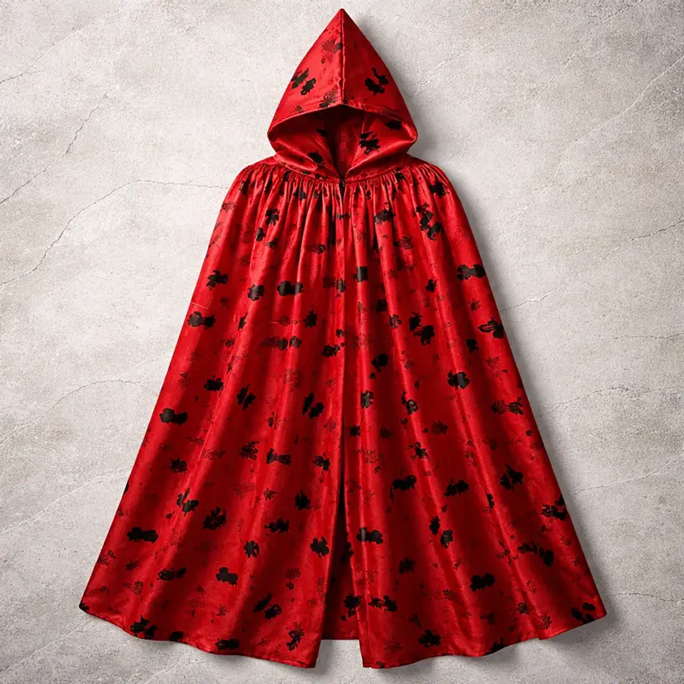 Capa Halloween Bruja Con Capucha 120cm Estampada 1