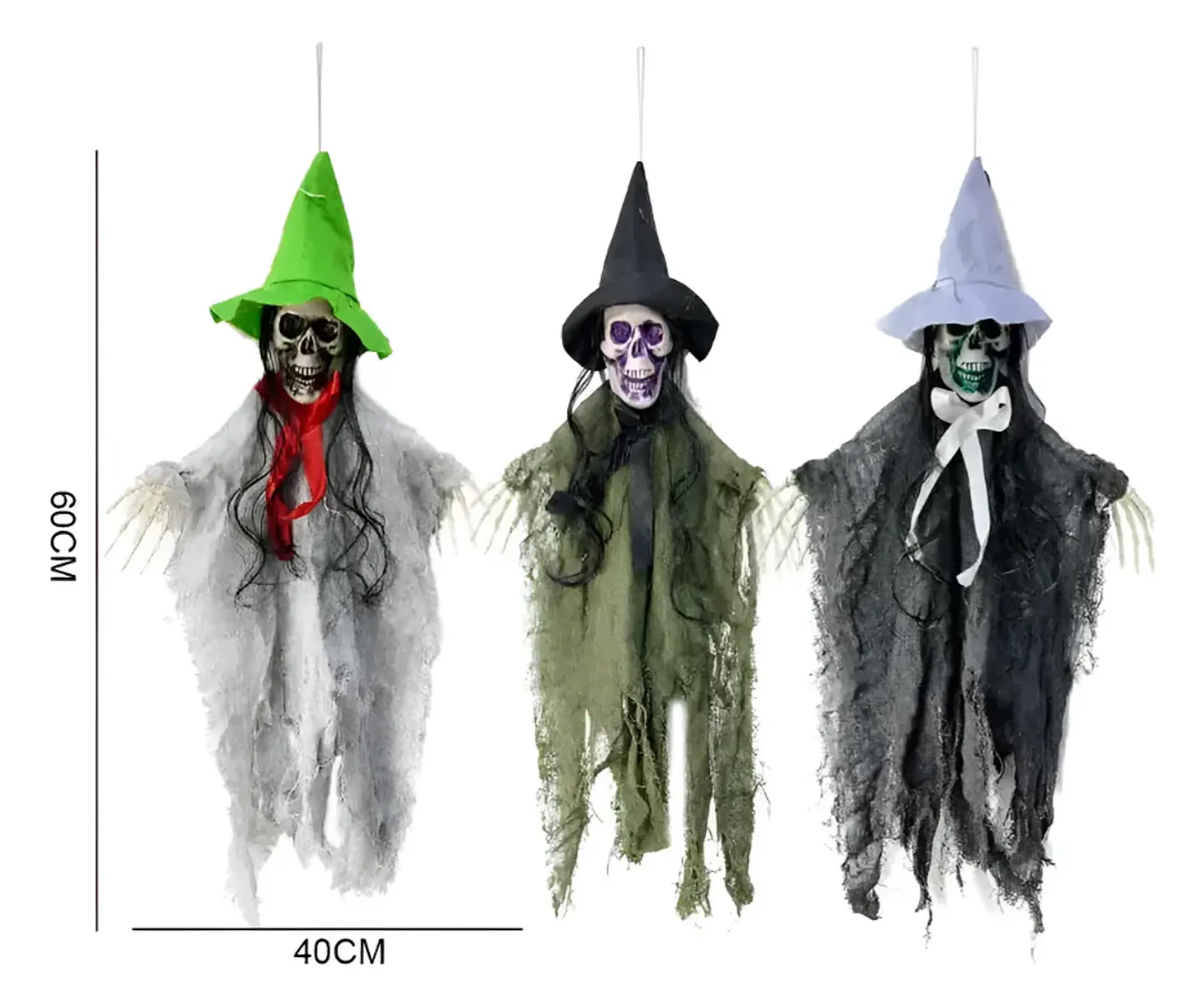 Muñeco Fantasma Halloween 40x60cm Decorativo 12 pcs 4