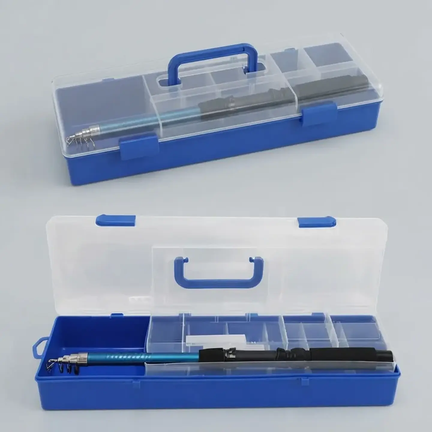 Caja de Pesca Azul Transparente 44x14x8cm 3