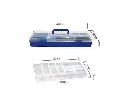 Caja de Pesca Azul Transparente 44x14x8cm