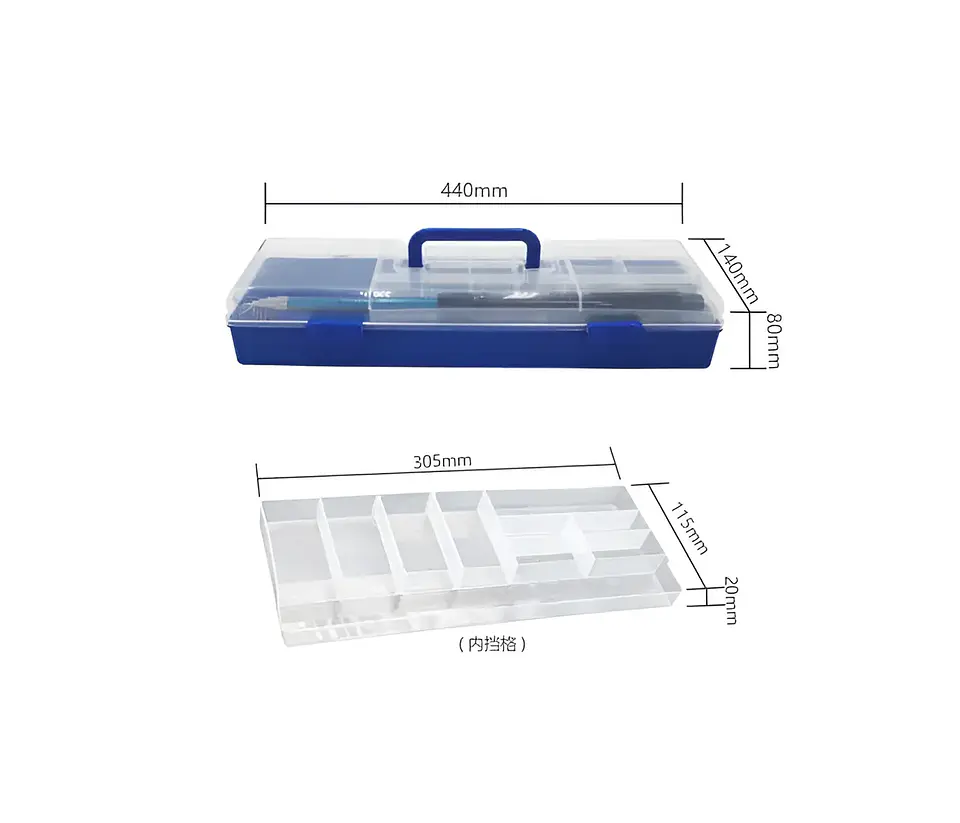 Caja de Pesca Azul Transparente 44x14x8cm 2