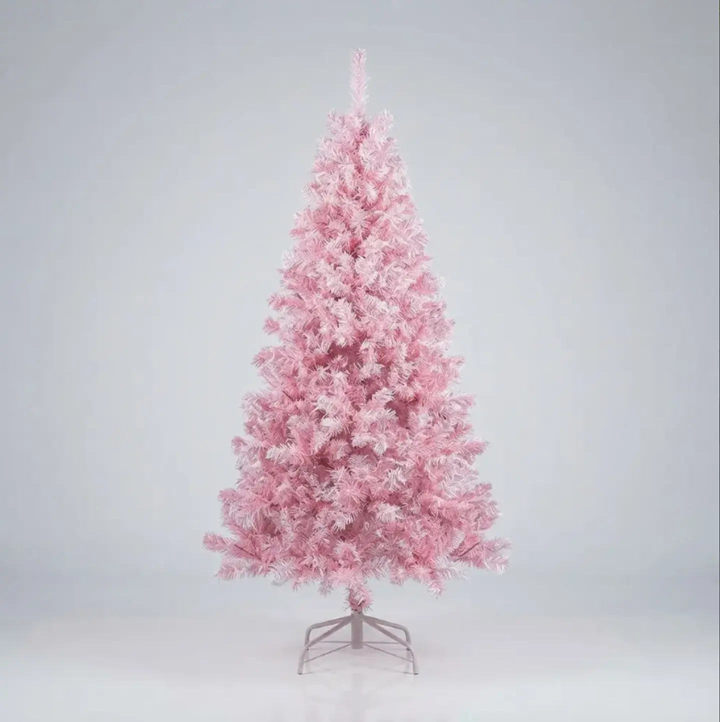 Árbol De Navidad Artificial Rosado 150 Cm Con Base Metálica 2