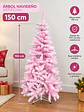 Árbol De Navidad Artificial Rosado 150 Cm Con Base Metálica - Miniatura 5