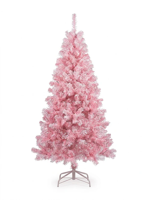 Árbol de Navidad Artificial Rosado 180 cm con Base Metálica