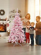 Árbol De Navidad Artificial Rosado 210 Cm Con Base Metálica 850 Ramas  - Miniatura 3