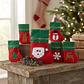 Set X12 Bota De Navidad Con Borde Verde 22x14cm - Miniatura 1
