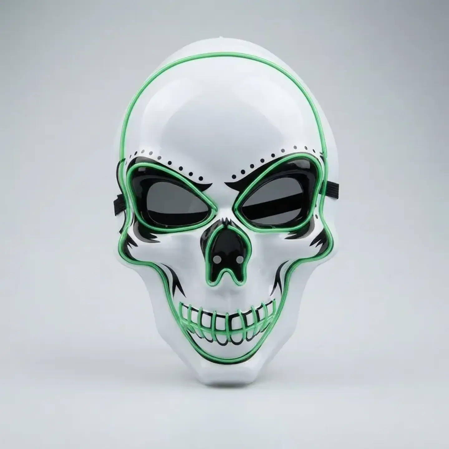 Máscara Esqueleto Led Halloween 24x17 Cm 1