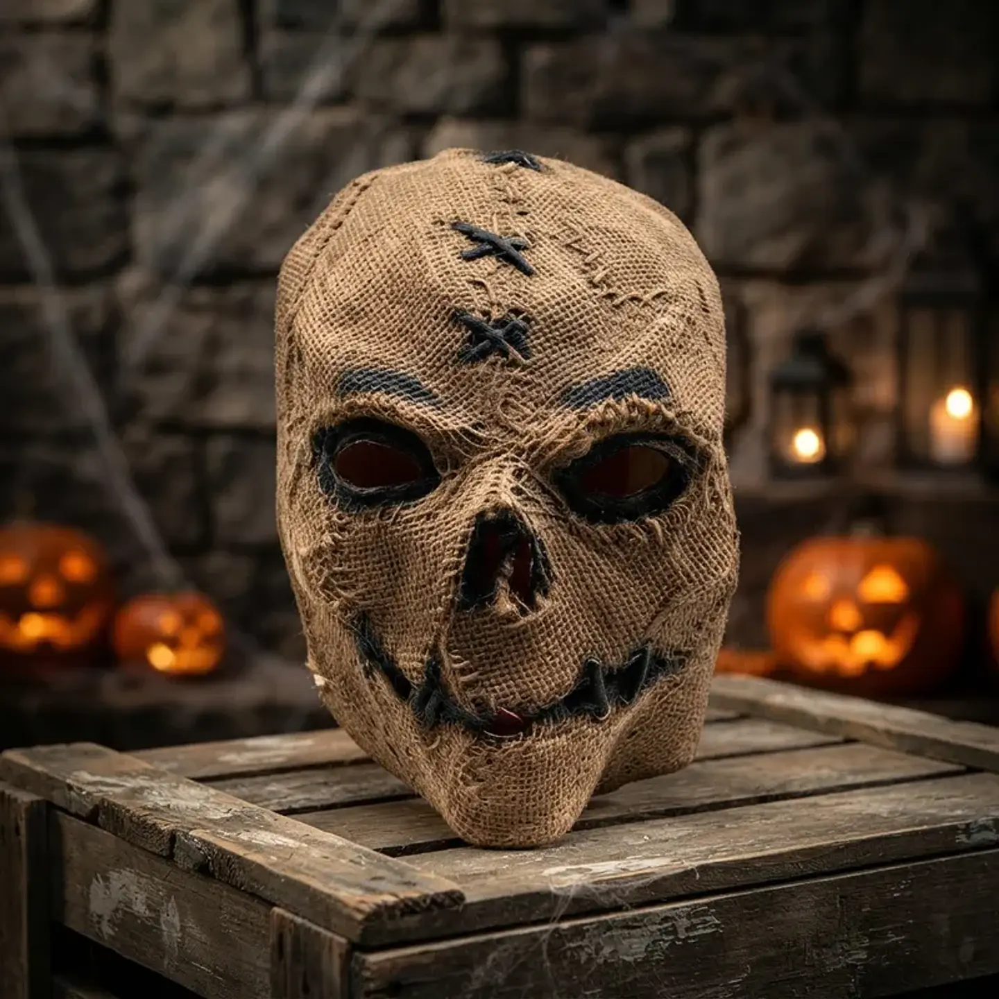 Máscara Espantapájaros Terror Halloween 25x17.5 Cm 2