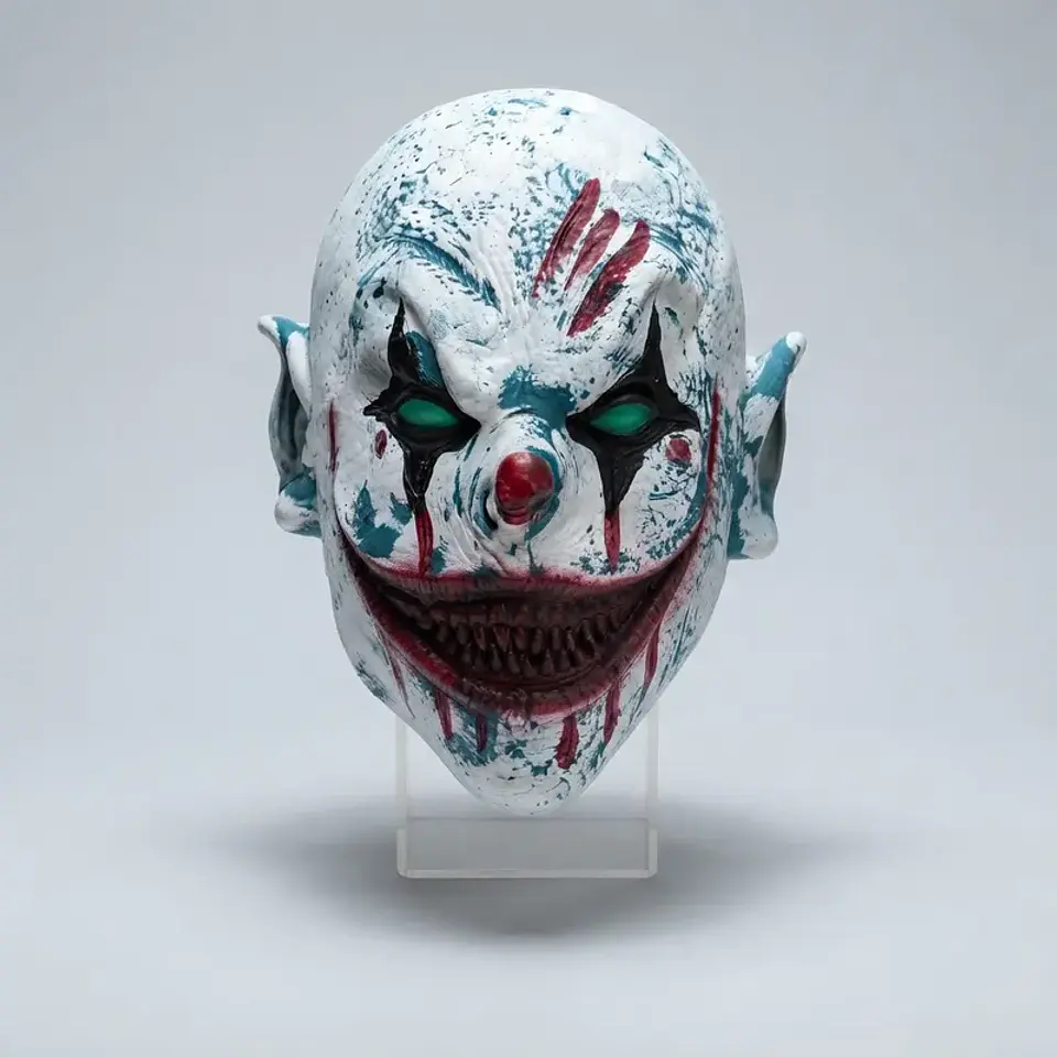 Máscara Payaso Asesino Halloween Látex 27x18 Cm 3