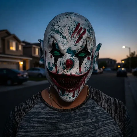 Máscara Payaso Asesino Halloween Látex 27x18 Cm