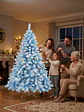Árbol De Navidad Artificial Azul Nevado 150cm Con Soporte - Miniatura 4