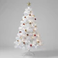 Árbol de Navidad blanco 150 cm con ramas de PVC y base metálica - Miniatura 2