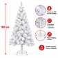 Árbol de Navidad blanco 150 cm con ramas de PVC y base metálica - Miniatura 5