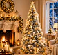 Árbol de Navidad Plegable Puntas Blancas y Luces 210cm - Miniatura 3