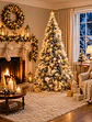 Árbol De Navidad Plegable Puntas Blancas Y Luces 180cm  - Miniatura 3