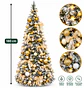 Árbol De Navidad Plegable Puntas Blancas Y Luces 180cm  - Miniatura 4