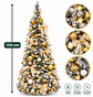 Árbol De Navidad Plegable Puntas Blancas Y Luces 150 cm  - Miniatura 4