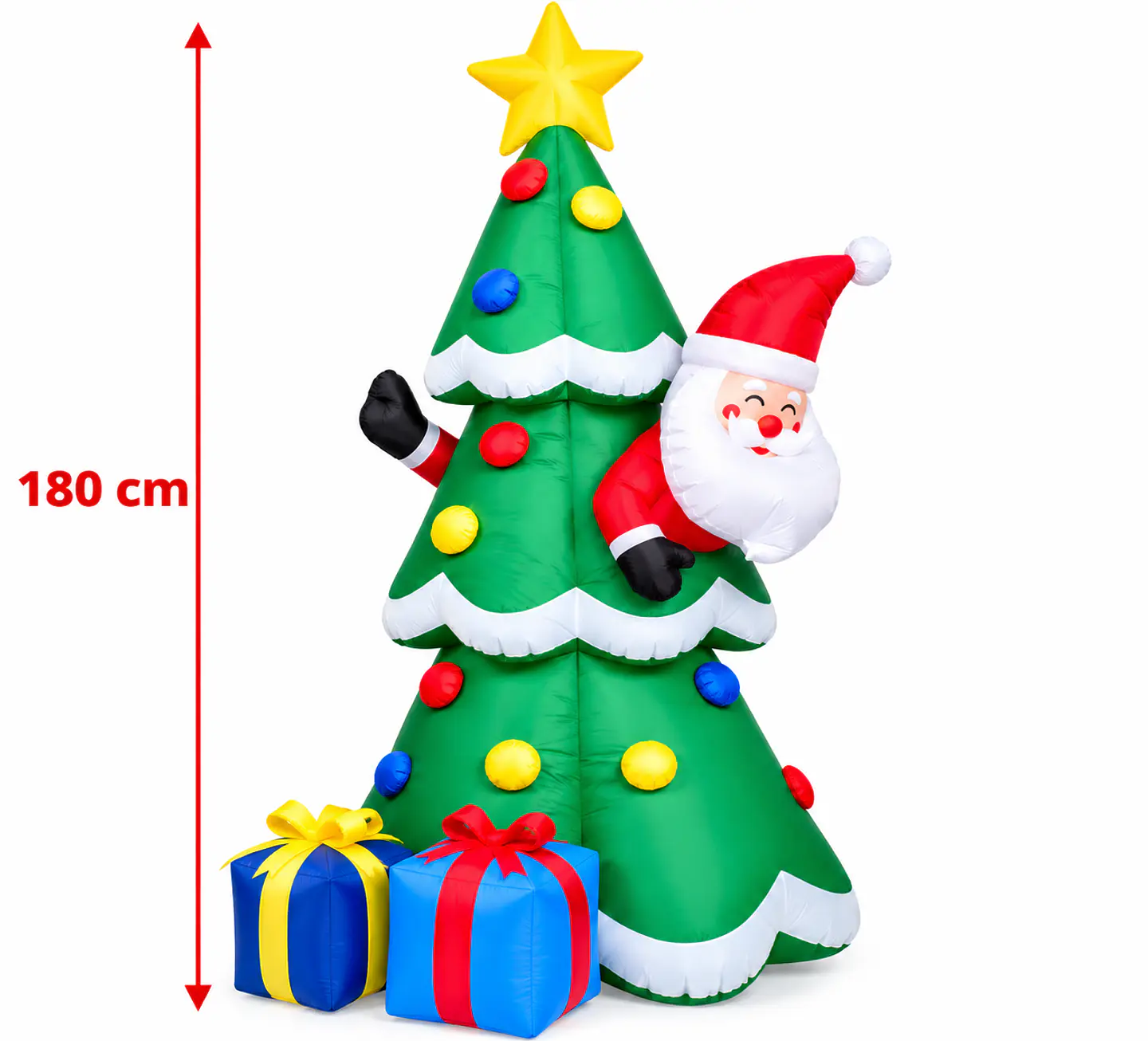 Papá Noel Saliendo del Árbol de Navidad, Inflable Eléctrico con Luces 180cm 2