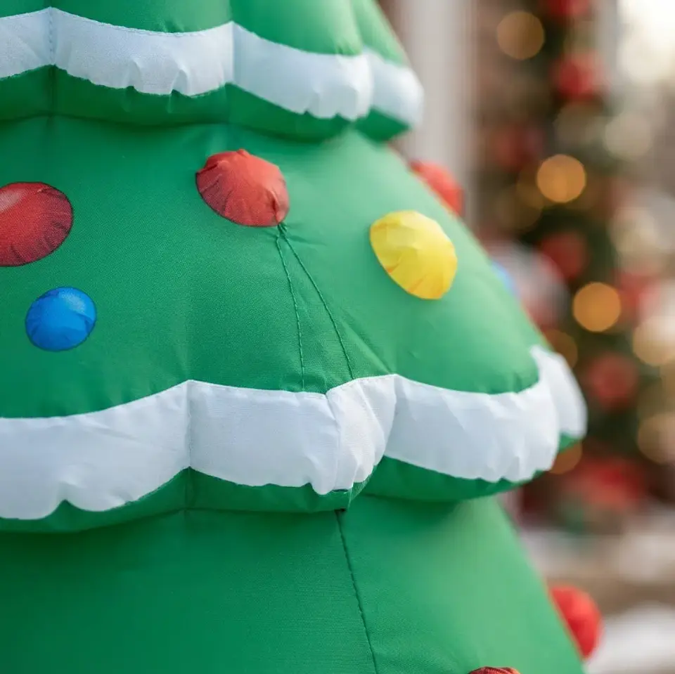 Papá Noel Saliendo del Árbol de Navidad, Inflable Eléctrico con Luces 180cm 3